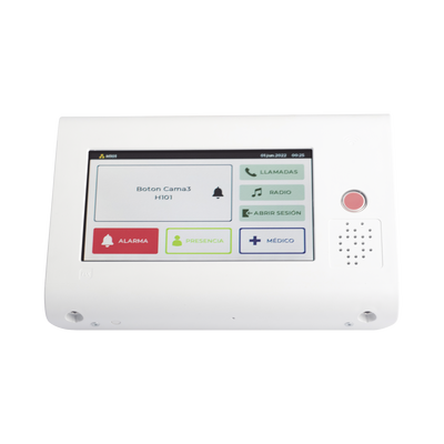 Terminal de Habitación IP / Lector RFID 125 KHz / Audio Bidireccional / SIP / PoE / Pantalla Táctil 7" / Compatible con NX1071 y NX1075