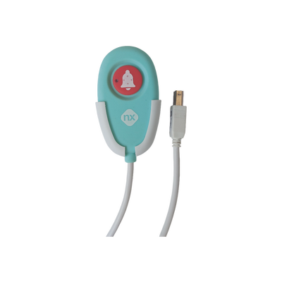 Terminal de Cama Inalámbrico / Botón de Alarma Presencia y Médico / IP54 / Material ABS Antibacteriano / RF 433MHz / 400 metros Distancia Transmisión (linea de vista)/ Alimentación 2xAAA / Protocolo POCSAG