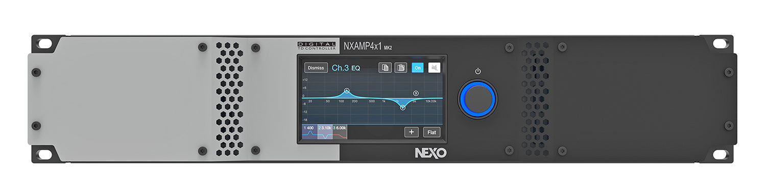 NEXO NXAMP4X1MK2 Amplificador con DSP de audio profesional, salida de 4 canales de 1300W a 2 ohms, procesamiento avanzado de señal de cuatro canales de amplificación Clase D de última generación