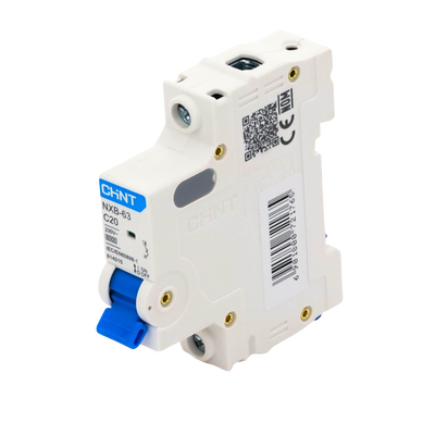 Pastilla para Riel Din, 1 Polo, 20 Amp, Vca:110/415v, 6kA, Catálogo: NXB631PC20, Serie: NXB-63.