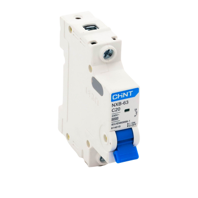 Pastilla para Riel Din, 1 Polo, 20 Amp, Vca:110/415v, 6kA, Catálogo: NXB631PC20, Serie: NXB-63.