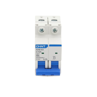 Pastilla para Riel Din, 2 Polos, 10 Amp, Vca:110/415v, 6kA, Catálogo: NXB632PC10, Serie: NXB-63.