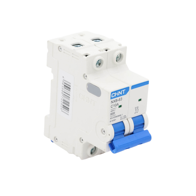 Pastilla para Riel Din, 2 Polos, 10 Amp, Vca:110/415v, 6kA, Catálogo: NXB632PC10, Serie: NXB-63.