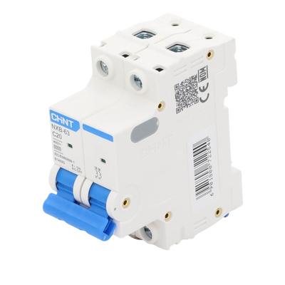 Pastilla para Riel Din, 2 Polos, 20 Amp, Vca:110/415v, 6kA, Catálogo: NXB632PC20, Serie: NXB-63.