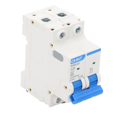 Pastilla para Riel Din, 2 Polos, 20 Amp, Vca:110/415v, 6kA, Catálogo: NXB632PC20, Serie: NXB-63.