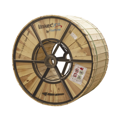 Carrete de 4 km de Fibra Óptica Aérea (ADSS) G.652D, Monomodo de 144 Hilos, Exterior, Span 100, Loose Tube