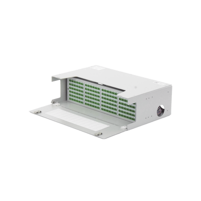 Distribuidor de Fibra Óptica para 144 empalmes, con 144 acopladores SC/APC y 144 pigtails, 19", 5 UR