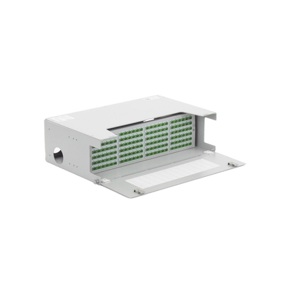 Distribuidor de Fibra Óptica para 144 empalmes, con 144 acopladores SC/APC y 144 pigtails, 19", 5 UR