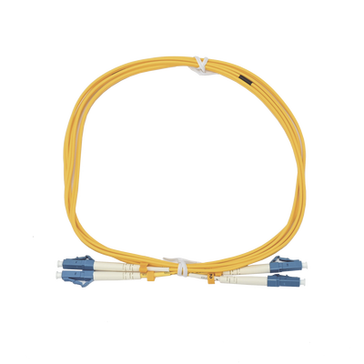 Jumper de Fibra Óptica Duplex, Monomodo, con Conectores LC/UPC-LC/UPC, 2 metros