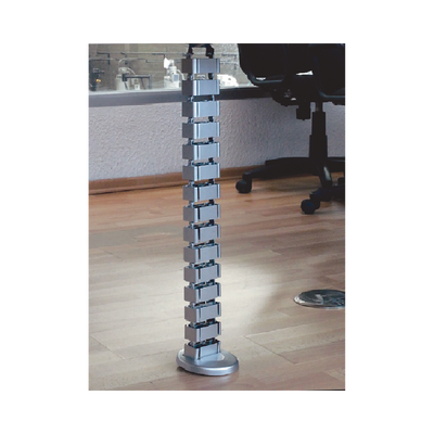 Organizador de cables vertical articulado, ideal para llevar los cables del piso a mesa o a la cubierta del escritorio de manera segura
