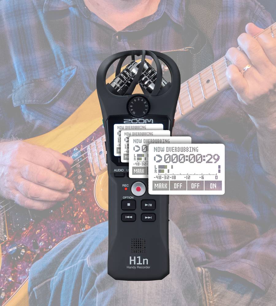 ZOOM H1n Kit de grabadora de audio, con pantalla antiviento, adaptador de CA, cable USB y estuche (negro)