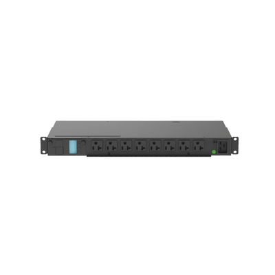 PDU Monitoreable (MI) para Distribución de Energía, Enchufe de Entrada NEMA 5-15P, Con 8 Salidas 5-20R, Horizontal 19in, 120 Vca, 15 Amp, 1UR