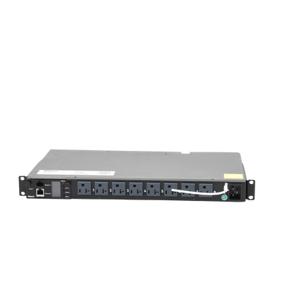PDU Switchable y Monitoreable por Toma (MS) para Distribución de Energía, Enchufe de Entrada NEMA 5-15P, Con 8 Salidas 5-20R, Horizontal 19in, 120 Vca, 15 Amp, 1UR