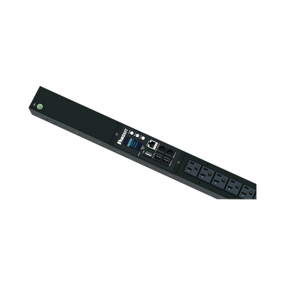 PDU Monitoreable (MI) para Distribución de Energía, Enchufe de Entrada NEMA 5-15P, Con 16 Salidas NEMA 5-20R, de Instalación Vertical, 120 Vca, 15 Amp