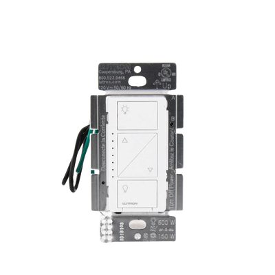 (Caseta Wireless) Atenuador de pared. Aumenta/Disminuye Intensidad de Iluminación.  No requiere cable neutro. 150W LED / 600W INC/HAL