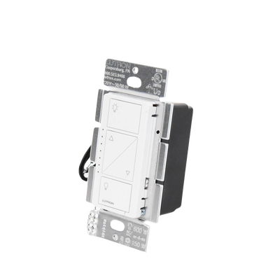 (Caseta Wireless) Atenuador de pared. Aumenta/Disminuye Intensidad de Iluminación.  No requiere cable neutro. 150W LED / 600W INC/HAL