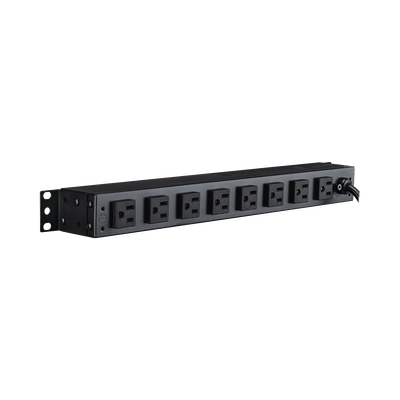 PDU Básico Para Distribución de Energía, Con 8 Tomas NEMA 5-15R Traseras y 2 Tomas 5-15R Frontales, 1UR, 15 Amp, 120 Vca