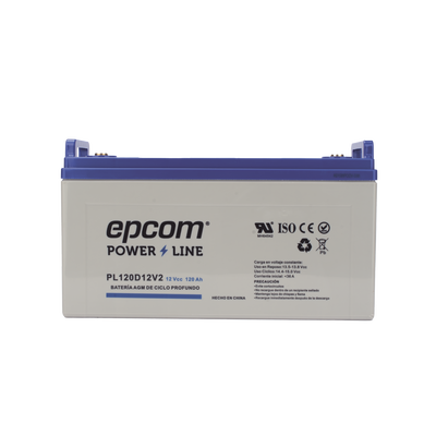 Batería 12 Vcc / 120 Ah / UL / Tecnología AGM-VRLA / CICLO PROFUNDO / Para uso en aplicaciones fotovoltaicas y de emergencia  / Terminales T4