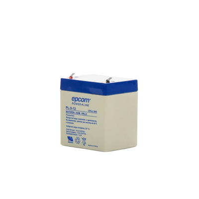 Batería 12 Vcc / 5 Ah / UL / Tecnología AGM-VRLA / Para uso en equipo electrónico Alarmas de intrusión / Incendio/ Control de acceso / Video Vigilancia / Terminales F1 / Cargador recomendado CHR-80.