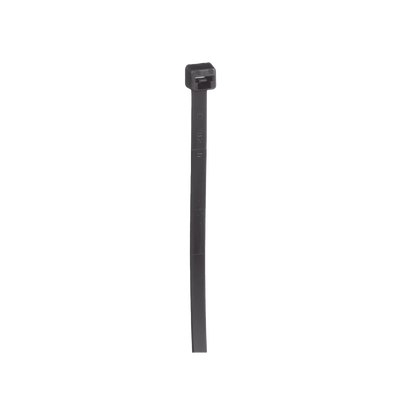 Cincho de Nylon 6.6, Color Negro, 290 mm largo x 3.7mm ancho, sección transversal intermedia, Paquete de 100 piezas