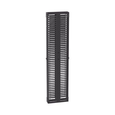 Organizador Vertical PatchRunner™, Doble (Frontal y Posterior), Para Rack Abierto de 45 Unidades, 6in de Ancho, Color Negro