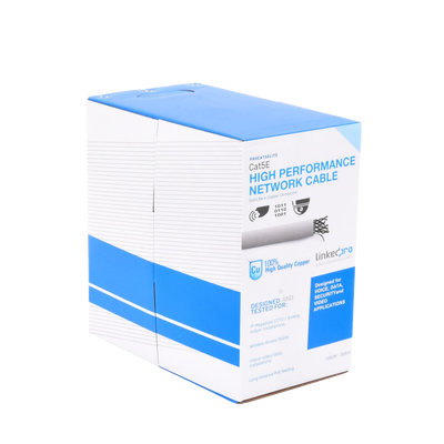 Bobina de cable de 305m, (1000 ft), Cat5e, 24 AWG, color Gris, UL, para aplicaciones en videovigilancia, redes de datos. Uso Interior