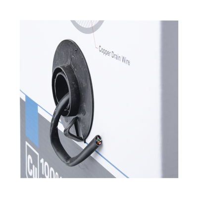 Bobina de cable de 305 m, Cat5e , FTP, blindado, color negro, UL, para aplicaciones en video vigilancia, redes de datos. Uso en Intemperie