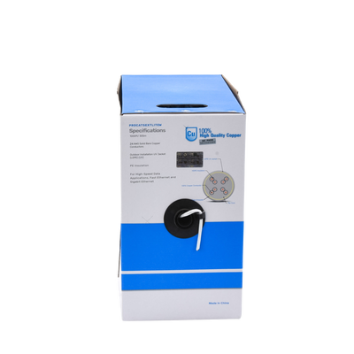 Bobina de Cable UTP Cat5e para Exterior en Color Blanco / 305 Metros / Certificada UL / Sin Blindaje