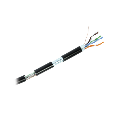 Bobina de cable de 305 Metros Cat6+ CALIBRE 23 Exterior Blindado tipo FTP para CLIMAS EXTREMOS, UL, color Negro (Carrete Easy Pull)