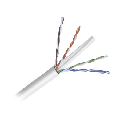 Bobina de cable de 305 metros de cable Cat6 de alto desempeño, super flexible, UL, Cobre, color blanco, para aplicaciones de video vigilancia y redes de datos