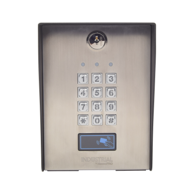 Teclado exterior/interior antivandálico, 3 relevadores, 50 códigos de visitantes, 1200 usuarios