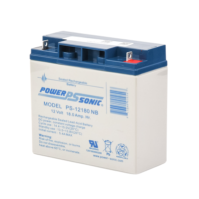 Batería 12V, 18AH, Para Respaldo, Tecnologías AGM/VRLA, Diseño De Vida Útil 5 Años, Terminales Tipo NB, Listada UL, Libre De Mantenimiento