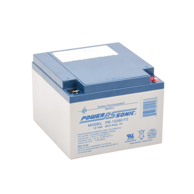 Batería 12V, 26AH, Para Respaldo, Tecnologías AGM/VRLA, 5 Años Vida Útil, Terminales F2, Reconocida UL