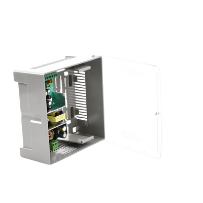 Fuente de Alimentación con Gabinete de 4 Salidas de 11 - 15 Vcc / 5 Amper /  Voltaje de Entrada: 96 - 264 Vca / Soporta Protección contra Sobrecorriente de Salida, Protección contra Cortocircuito / Led Indicador