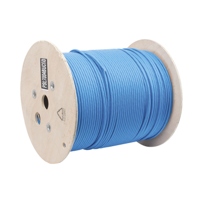 Bobina de Cable Blindado S/FTP de 4 pares, Cat7, Inmune a Ruido e Interferencias, LSZH (Bajo humo, Cero Halógenos), Color Azul, Bobina de 500 m