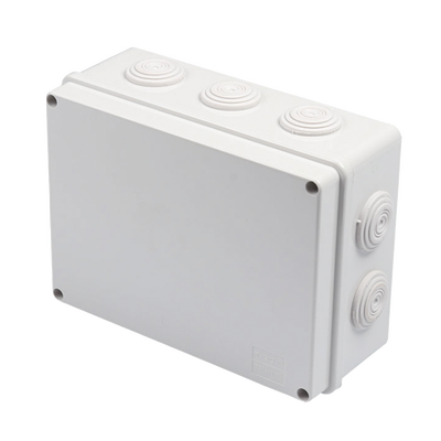 Caja Derivación-Conexión de Plástico (140 X 190 X 76 mm) con 10 Glándulas de Goma. Para Instalaciones Comerciales, Residenciales e Industriales. Incluye Tornillería para su Tapa. Funciona También como Registro.