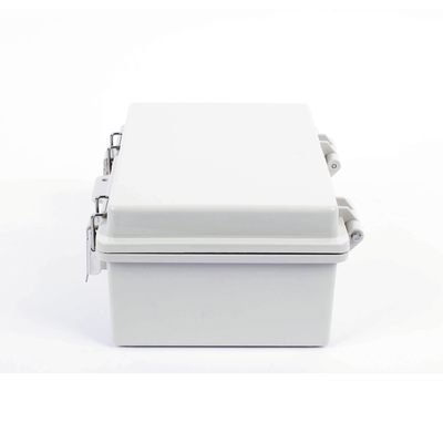 Gabinete de Plástico ABS, Uso en Intemperie IP66 (170 x 220 x 110 mm) Cierre por broche Inoxidable y Permite Cerrado con Candado y Llave (Perno 5mm) No Incluido