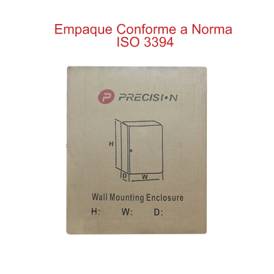 Gabinete de Acero IP66 Uso en Intemperie (250 x 300 x 150 mm) con Placa Trasera Interior Metálica y Compuerta Inferior Atornillable (Incluye Chapa y Llave T).