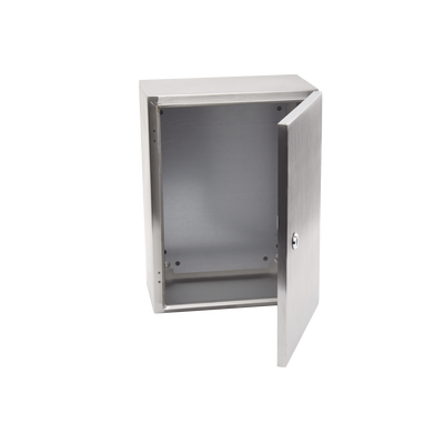 Gabinete de Acero Inoxidable IP66 Uso en Intemperie (300 x 400 x 200 mm) con Placa Interna Galvanizada.