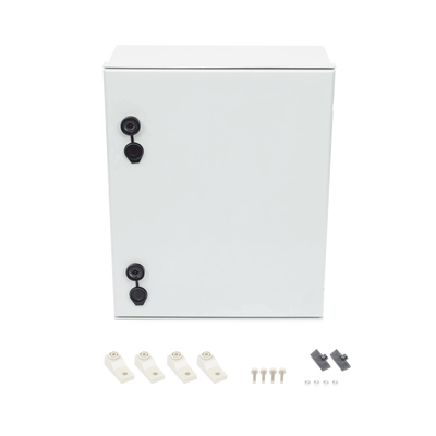 Gabinete de Poliéster IP65 Uso en Intemperie (400 x 500 x 200 mm) con Placa Trasera Interior de Plástico (Incluye Chapa y Llave).