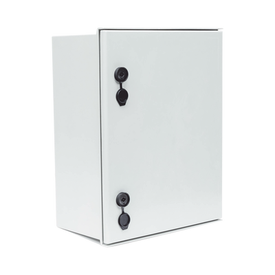 Gabinete de Poliéster IP65 Uso en Intemperie (400 x 500 x 200 mm) con Placa Trasera Interior de Plástico (Incluye Chapa y Llave).