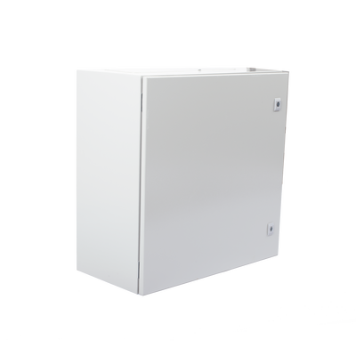 Gabinete de Acero IP66 Uso en Intemperie (600 x 600 x 300 mm) con Placa Trasera Interior Metálica y Compuerta Inferior Atornillable (Incluye Chapa y Llave T).