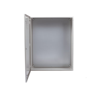 Gabinete de Acero IP66 Uso en Intemperie (800 x 1000 x 300 mm) con Placa Trasera Interior Metálica y Compuerta Inferior Atornillable (Incluye Chapas y Llaves T).