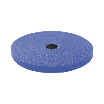 Cinta de Contacto Autoadherente Color Azul / 1.6 cm x 25 metros / Espalda con Espalda (Gancho y Bucle)