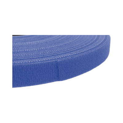 Cinta de Contacto Autoadherente Color Azul / 1.6 cm x 25 metros / Espalda con Espalda (Gancho y Bucle)