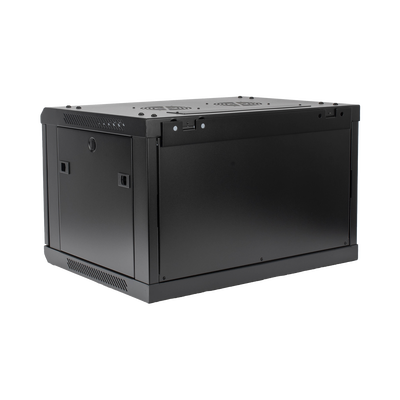 Gabinete PRECISION, Con Puerta de Cristal Templado, de 19in, 6UR, 450mm de Profundidad, Color Negro