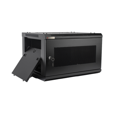 Gabinetes PRECISION, Con Puerta Perforada, de 19in, 6UR, 450mm de Profundidad, Color Negro