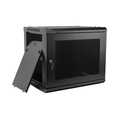 Gabinete PRECISION, Con Puerta Perforada, de 19in, 9UR, 450mm de Profundidad, Color Negro