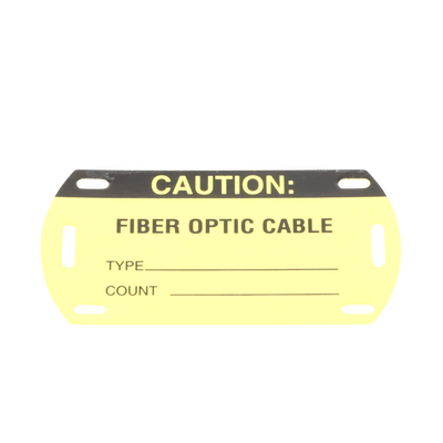 Kit de 5 Etiquetas Autolaminadas para Fibra Óptica, Para Uso Interior/Exterior, Dimensiones de 90.42 x 52.32 mm, Color Negro con Amarillo