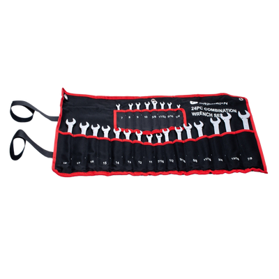 Juego de 24 Llaves Combinadas Métricas e Inglesas con Estuche.